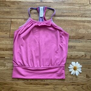 Ivivva By‎ Lululemon Pink Layered Tank Size 4